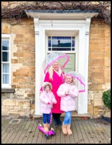 With daughters Louise Pentland