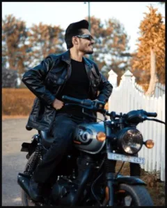 Riding motorcycle